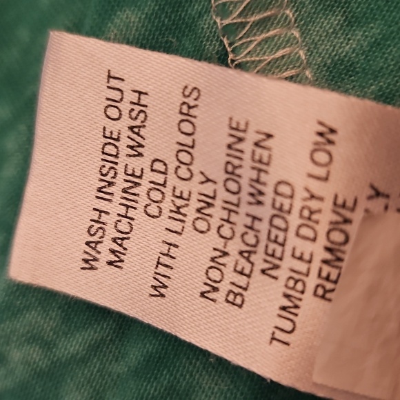 3/$30 SO Green and White Striped Sleeve Relaxed Baseball Tie Waist Burnout Shirt - Picture 8 of 8